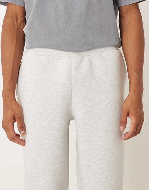 DESIGN Heavyweight Oversized Jogger In Scuba-style Fabric In Ice Marl