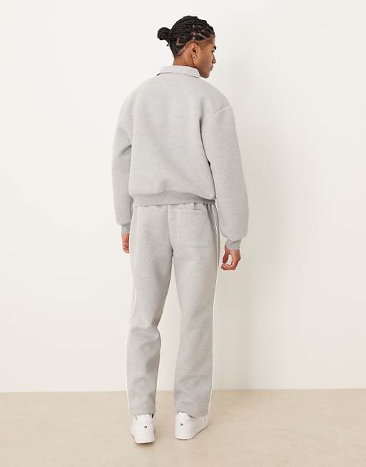 DESIGN Heavyweight Oversized Jogger In Scuba-style Fabric In Grey Marl