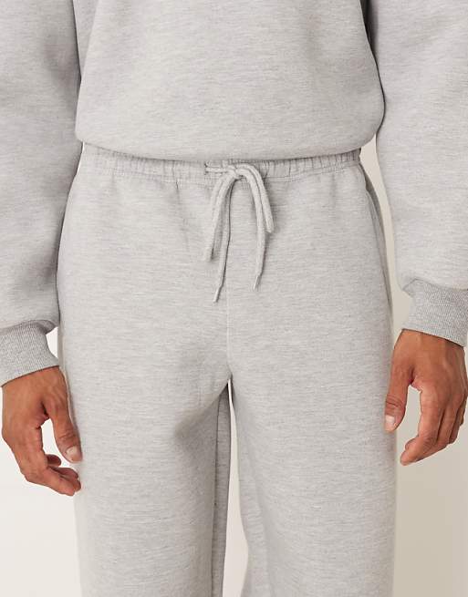 DESIGN Heavyweight Oversized Jogger In Scuba-style Fabric In Grey Marl