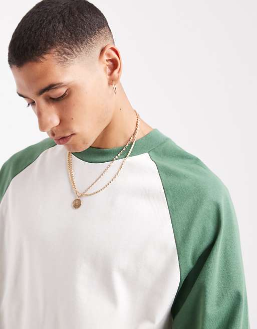 DESIGN Heavyweight Oversized Raglan T-shirt In Cream