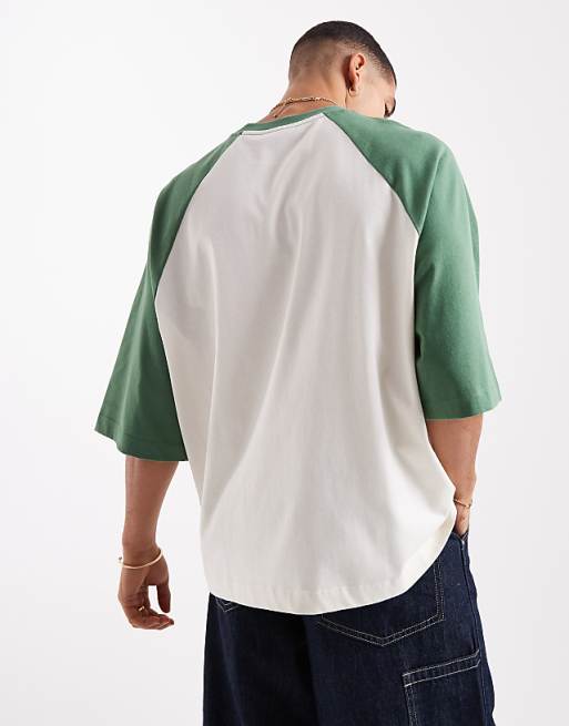 DESIGN Heavyweight Oversized Raglan T-shirt In Cream