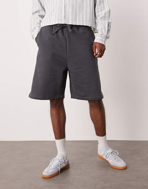 DESIGN Heavyweight Oversized Shorts 400gsm In Charcoal - CHARCOAL