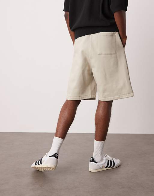 DESIGN Heavyweight Oversized Shorts 400gsm In Light Beige - BEIGE