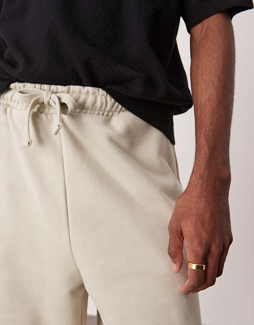 DESIGN Heavyweight Oversized Shorts 400gsm In Light Beige - BEIGE