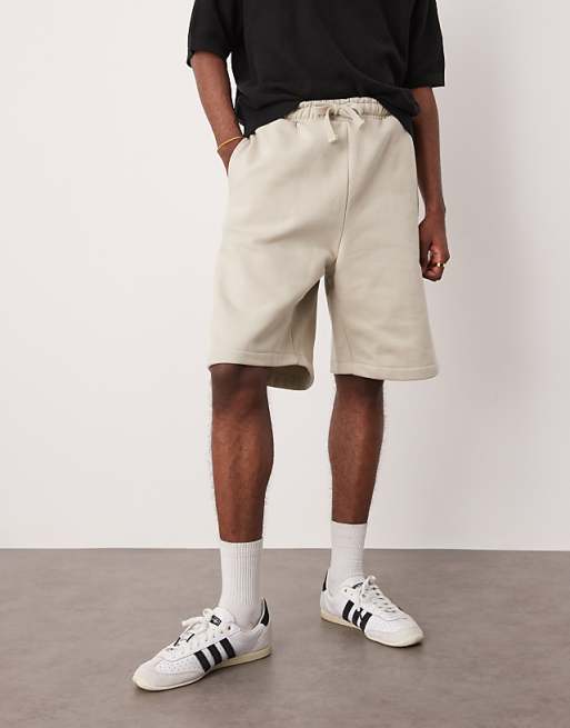 DESIGN Heavyweight Oversized Shorts 400gsm In Light Beige - BEIGE