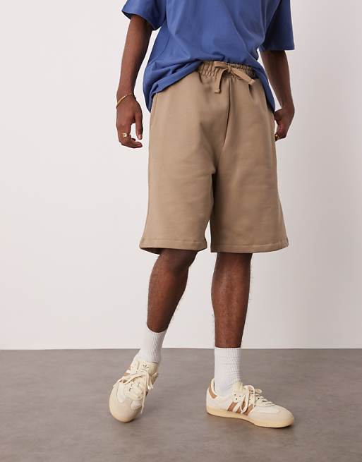 DESIGN Heavyweight Oversized Shorts 400gsm In Beige - BEIGE