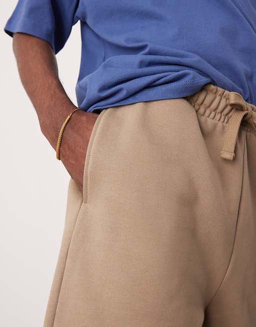 DESIGN Heavyweight Oversized Shorts 400gsm In Beige - BEIGE