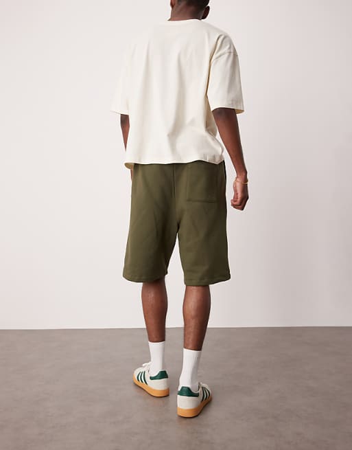 DESIGN Heavyweight Oversized Shorts 400gsm In Dark Khaki - KHAKI