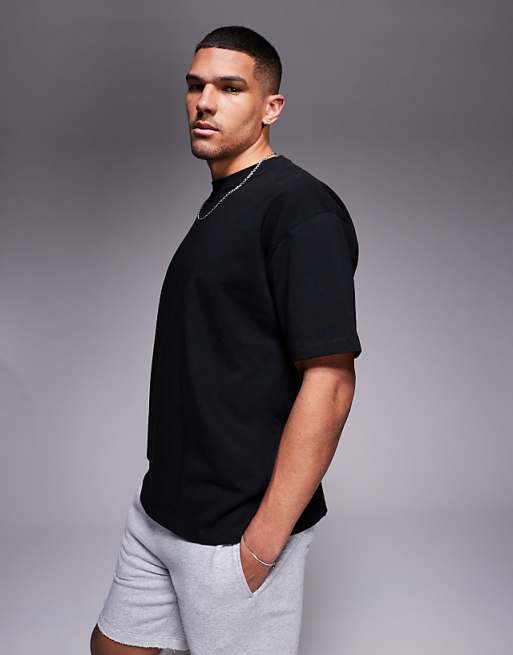 DESIGN Heavyweight Oversized T-shirt In Black