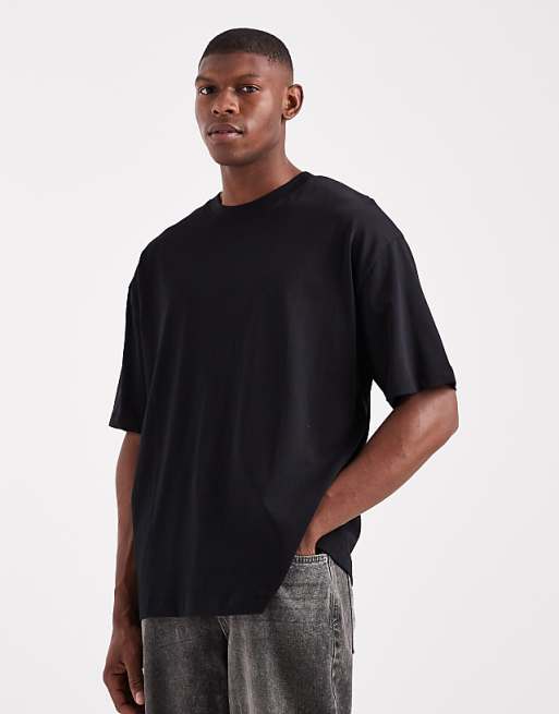 DESIGN heavyweight oversized t-shirt in black
