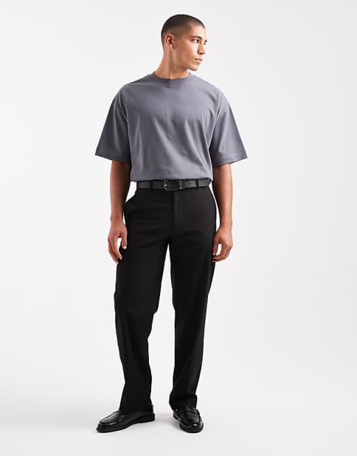 DESIGN Heavyweight Oversized T-shirt In Charcoal