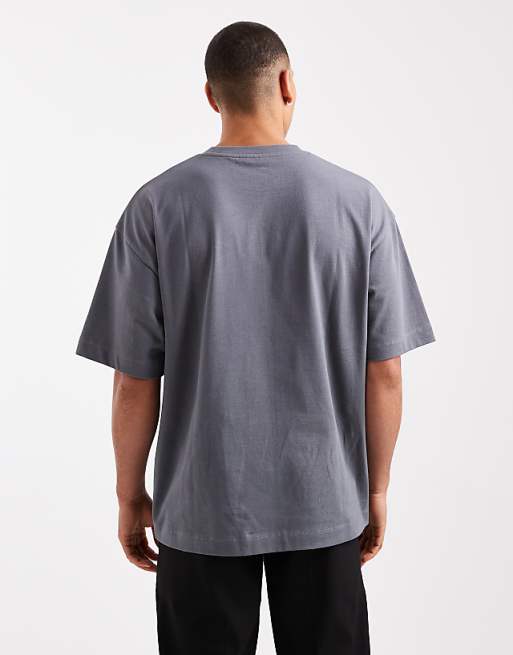 DESIGN Heavyweight Oversized T-shirt In Charcoal