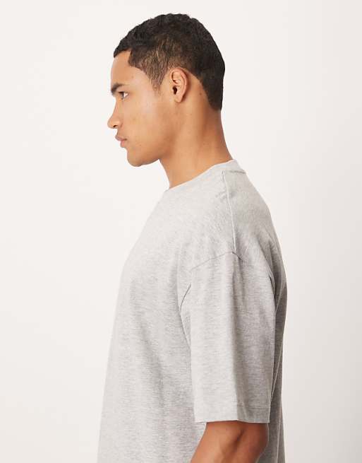 DESIGN Heavyweight Oversized T-shirt In Grey Marl