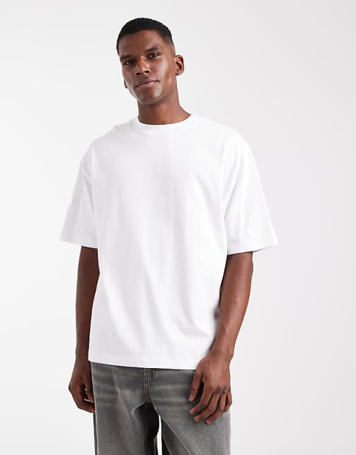 DESIGN heavyweight oversized t-shirt in white