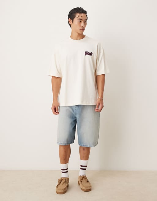 DESIGN Heavyweight Oversized T-shirt With Cartoon Fruit Print In Off White