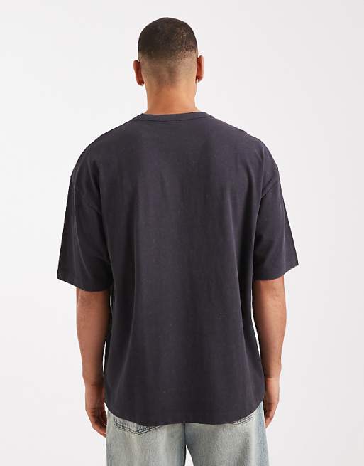 DESIGN Heavyweight Oversized T-shirt With City Graphic In Washed Black