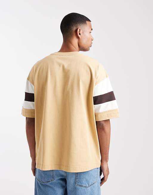 DESIGN Heavyweight Oversized T-shirt With Contrast Panels In Yellow