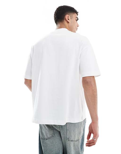 DESIGN Heavyweight Oversized T-shirt With High Neck In White