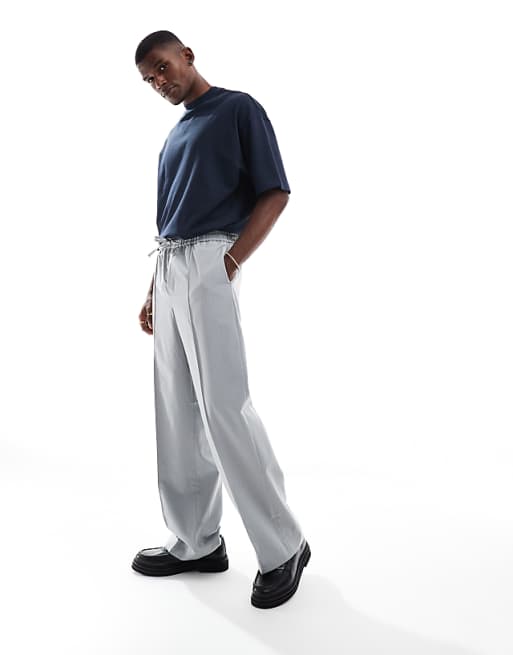 DESIGN Heavyweight Oversized T-shirt With High Neck In Navy