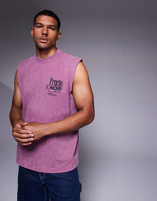 DESIGN Heavyweight Oversized Tank With Fruit Graphic In Washed Pink
