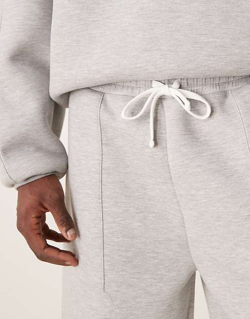 DESIGN Heavyweight Oversized Track Jacket In Scuba-style Fabric In Charcoal