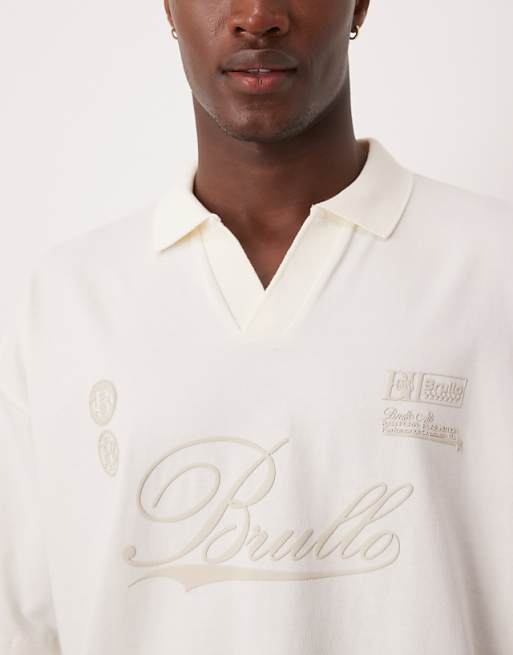 DESIGN Heavyweight Polo With Print In Beige