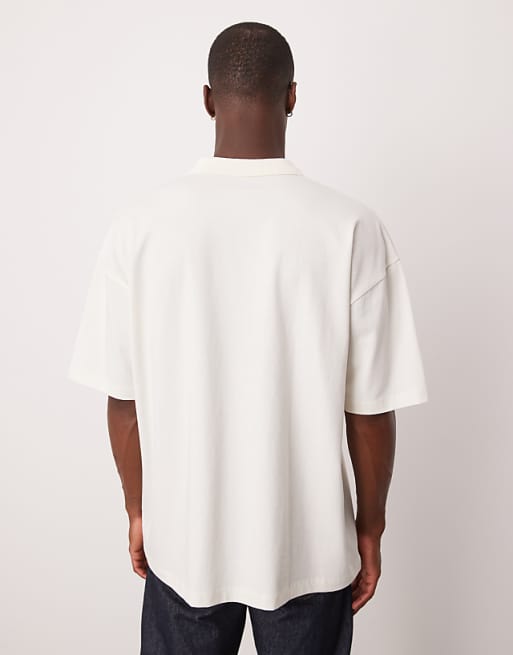 DESIGN Heavyweight Polo With Print In Beige