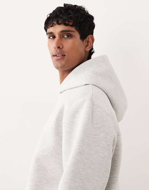 DESIGN Heavyweight Relaxed Hoodie In Scuba-style Fabric In Ice Marl