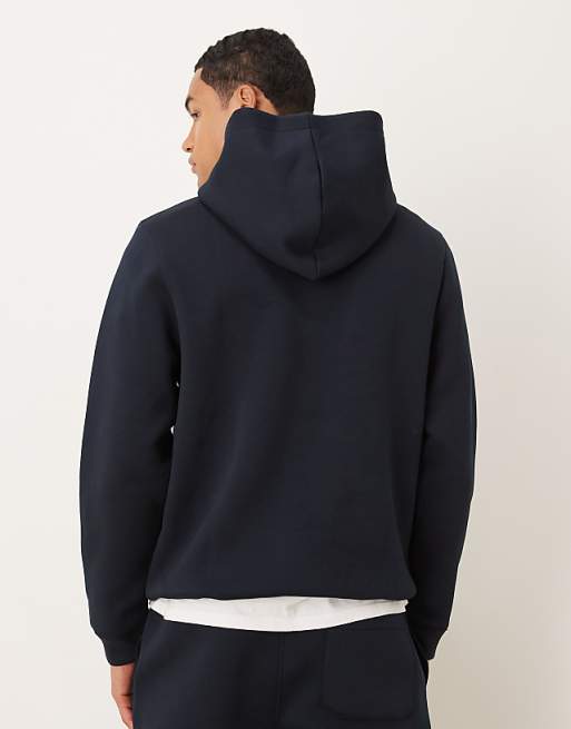 DESIGN Heavyweight Relaxed Hoodie In Scuba-style Fabric In Navy
