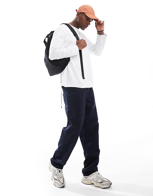 DESIGN Heavyweight Relaxed Long Sleeve T-shirt In White