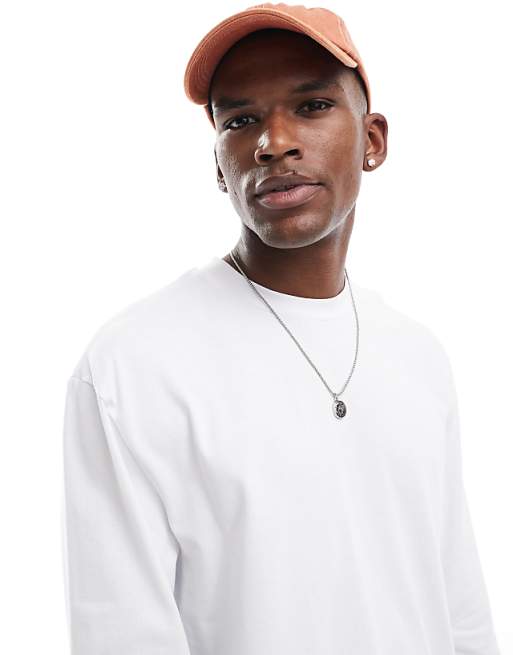 DESIGN Heavyweight Relaxed Long Sleeve T-shirt In White