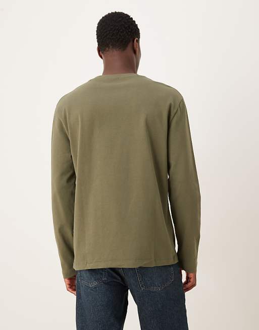 DESIGN Heavyweight Relaxed Long Sleeve T-shirt In Dusty Olive