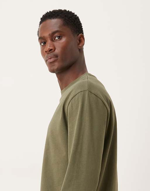 DESIGN Heavyweight Relaxed Long Sleeve T-shirt In Dusty Olive