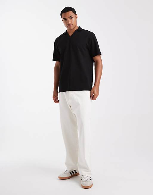 DESIGN Heavyweight Relaxed Polo In Black