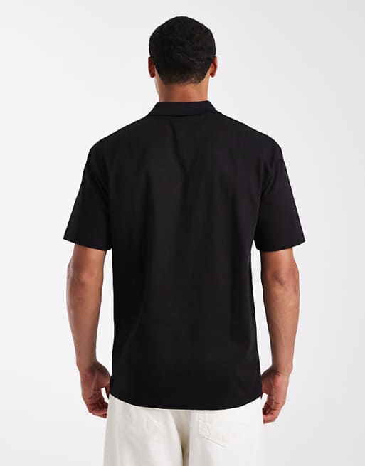 DESIGN Heavyweight Relaxed Polo In Black