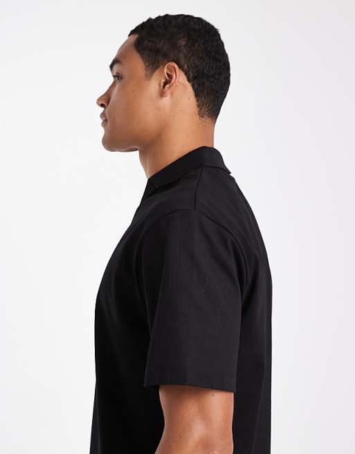 DESIGN Heavyweight Relaxed Polo In Black