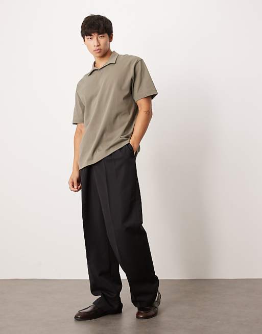DESIGN Heavyweight Relaxed Polo In Khaki