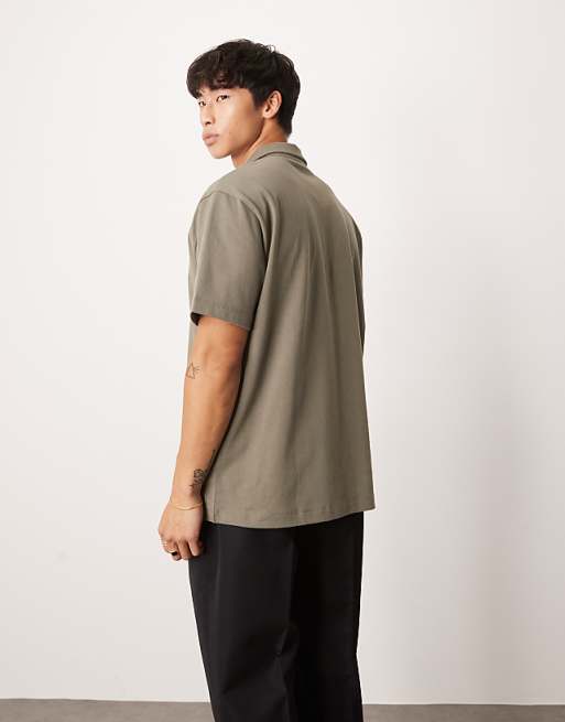 DESIGN Heavyweight Relaxed Polo In Khaki