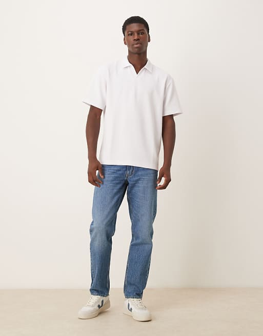DESIGN Heavyweight Relaxed Polo In White Texture