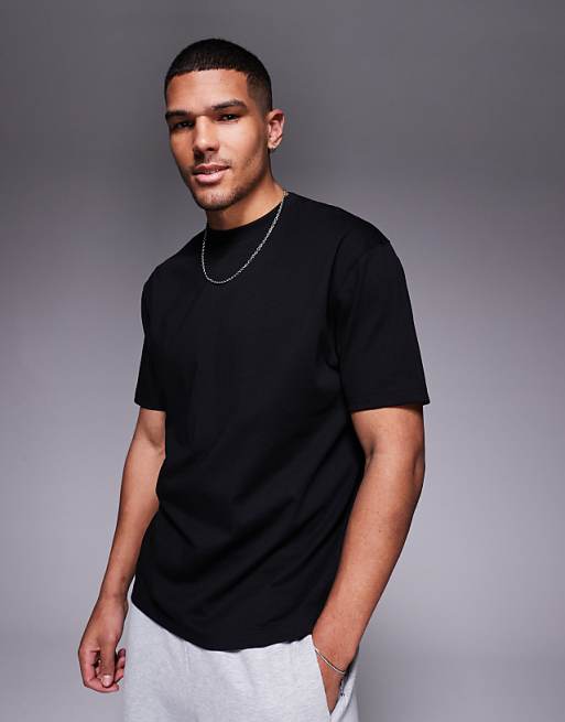 DESIGN heavyweight relaxed t-shirt in black