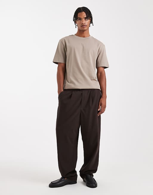 DESIGN Heavyweight Relaxed T-shirt In Brown