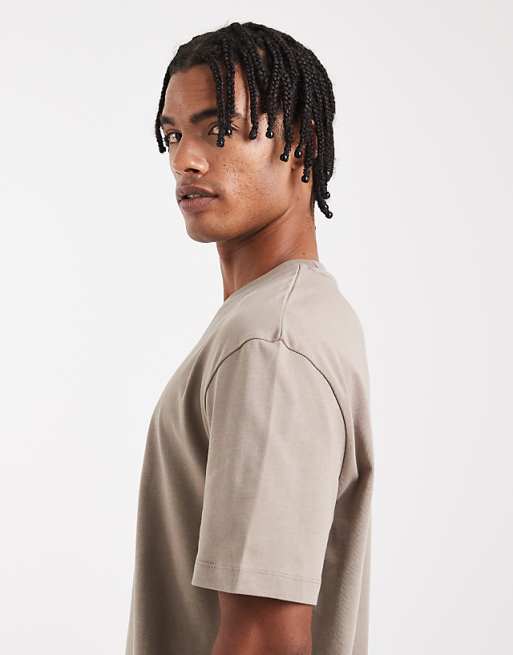 DESIGN Heavyweight Relaxed T-shirt In Brown