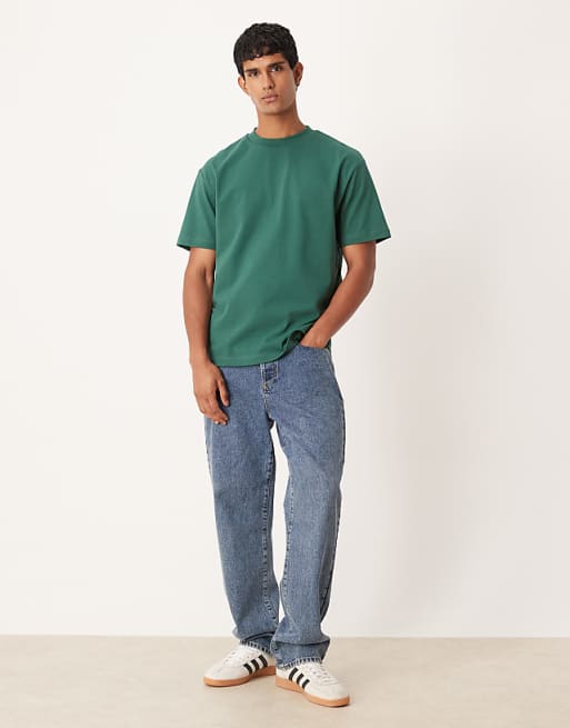 DESIGN Heavyweight Relaxed T-shirt In Dark Green