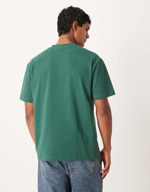 DESIGN Heavyweight Relaxed T-shirt In Dark Green