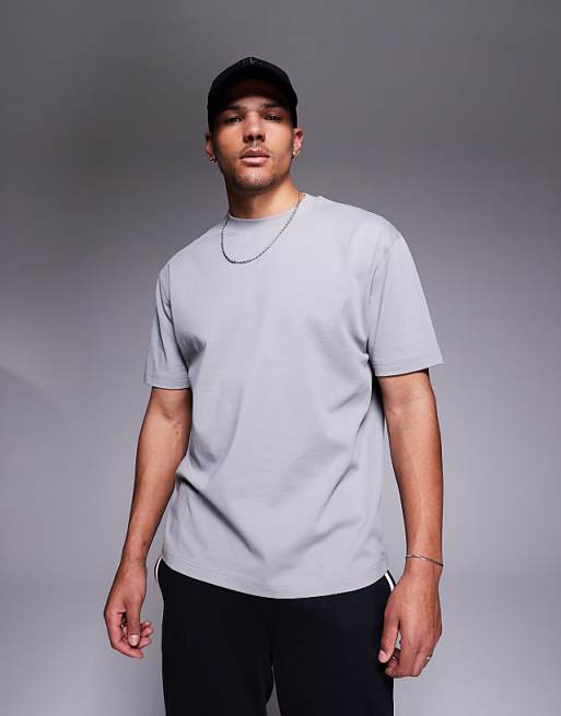 DESIGN Heavyweight Relaxed T-shirt In Grey