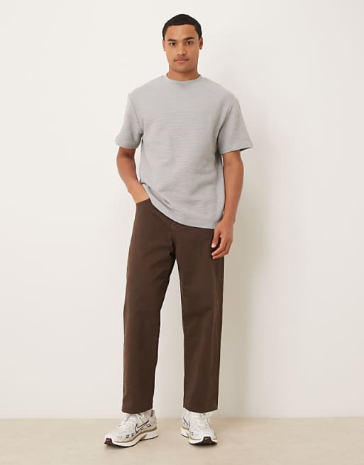 DESIGN Heavyweight Relaxed T-shirt In Grey Boucle