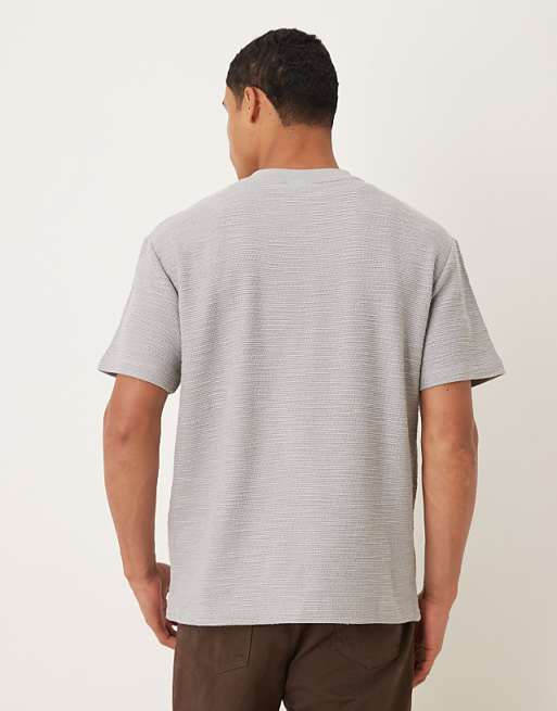 DESIGN Heavyweight Relaxed T-shirt In Grey Boucle