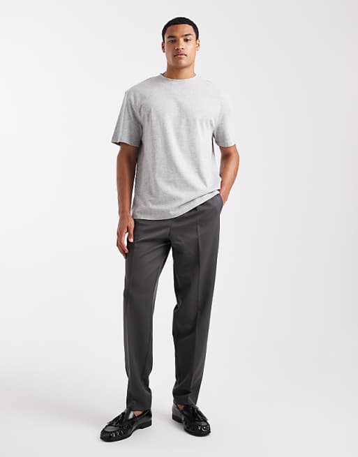 DESIGN Heavyweight Relaxed T-shirt In Grey Marl