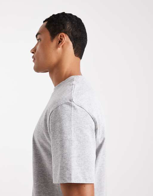 DESIGN Heavyweight Relaxed T-shirt In Grey Marl