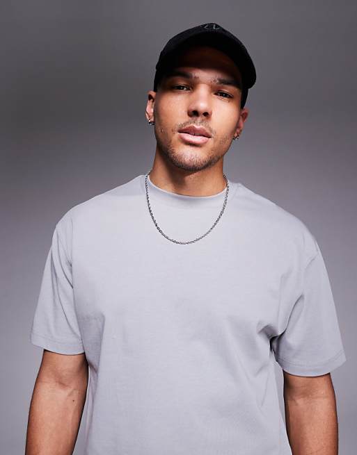 DESIGN heavyweight relaxed t-shirt in grey